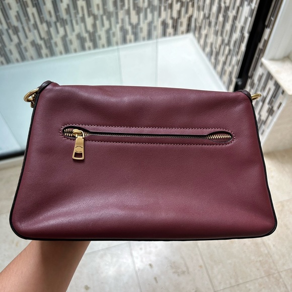 SOLD Coach burgundy flap shoulder bag - Picture 3 of 11